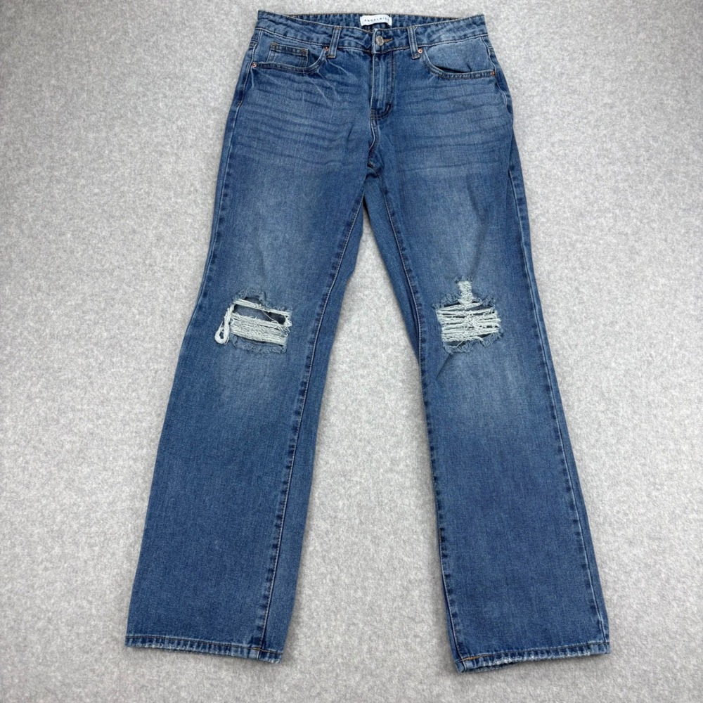 Angel Kiss Jeans Womens 5 Blue Distressed Ripped Knee Skater Y2K Grunge Street